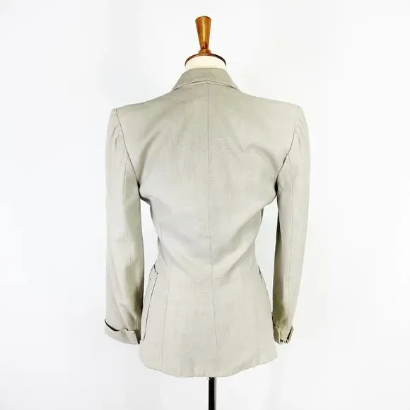 Vintage 50s embroidered beige blazer Tailored by Buddy Bates Size XS - Picture 4 of 11
